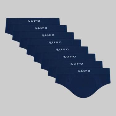 Imagem de Kit 8 Cuecas Slip Micromodal Sem Costura Lupo 00681-108-ful, Azul mari