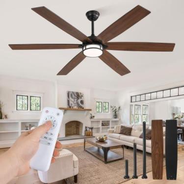 Imagem de Ventilador de teto Fanbulous 165 cm preto marrom com luz LED