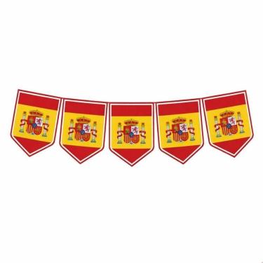 Imagem de Faixa Decorativa Bandeirinhas Espanha 8M X 18CM Vermelha