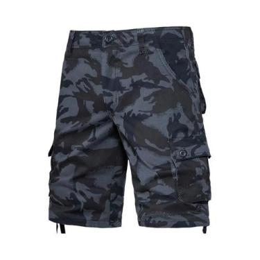 Imagem de Bermudas Casuais Masculinas Em Camuflagem, Soltas, De Algodão, Para Es