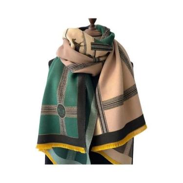 Imagem de Cachecol Feminino Grosso E Quente De Caxemira Pashmina Estampado 2023 