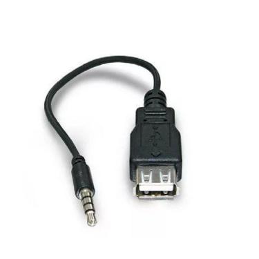 Imagem de Cabo Adaptador P2 X Usb Femea Automotivo Mp3 Auxiliar 15Cm