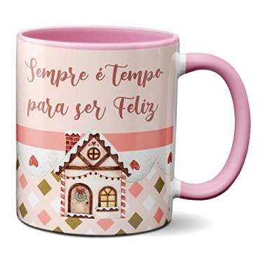 Imagem de Caneca Feliz Natal Sempre É Tempo Para Ser Feliz Presente (Rosa)