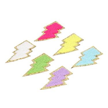 Imagem de Remendos de relâmpago, 4,1 x 7,2 cm de ferro de relâmpago doméstico em remendos para bolsas, calças, chapéus, jaquetas