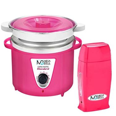 Imagem de Kit Panela Depilação Termocera 900g Com Refil Toda Rosa + Aquecedor de Cera Roll-on Todo Rosa