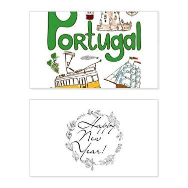 Imagem de Cartão de felicitações com símbolo nacional de Portugal com mensagem de abençoe presente