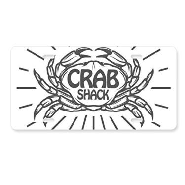Imagem de DIYthinker Placa de licença radial com desenho de caranguejo para decoração de placa de carro em aço inoxidável