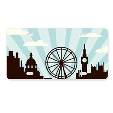 Imagem de DIYthinker Britain UK London Eye Silhouette United Kingdom placa de carro decoração de carro acessório de aço inoxidável