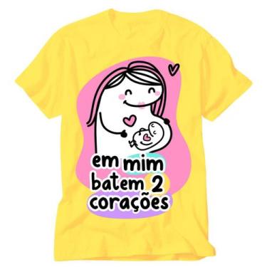 Imagem de Camisa Amarela Flork Frase Mãe Leva O Casaco Que Vai Esfriar - Vidape