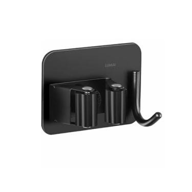 Imagem de LUMAI Suporte Pendurador de Vassoura Organizador de Parede Pendurar Gancho Aço Inox Adesivo 3M (Preto)