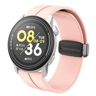Imagem de Compatível com pulseiras COROS PACE 3, Lamshaw 22 mm, pulseira esportiva de silicone macio, fivela magnética, para mulheres e homens, compatível com smartwatch COROS PACE 3/APEX 2 Pro/APEX Pro/APEX 46 mm (22 mm para PACE 3/APEX 2 Pro/APEX Pro/APEX 46 mm, rosa)