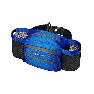 Imagem de WATERFLY Pochete de cintura: pochete para mulheres e homens com dois suportes de garrafa de água, pochete para corrida, caminhada, cachorro, viagem, ciclismo