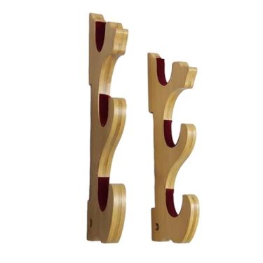 Imagem de IEUDNS Montado na parede espada expositor espada gancho de bambu decorativo compacto veludo acolchoado parede espada rack para flauta tanto, 3 níveis