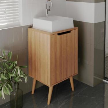 Imagem de Gabinete para Banheiro Amêndoa com 1 Porta BN3641 Tecnomobili- sem cuba