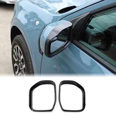 Imagem de Espelho retrovisor de carro moldura de proteção de viseira de chuva compatível com Ford Maverick 2022 espelho lateral traseiro de carro moldura de sobrancelha à prova d'água espelho automático viseira de chuva protetor de fumaça viseira de sol acessórios de moldura de sobrancelha