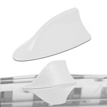 Imagem de ASUBHA Capa de antena de barbatana de tubarão de carro, base aérea de teto AM/FM sinal de rádio para carro, SUV, caminhão, capa em forma de barbatana de tubarão de veículo com fita adesiva,