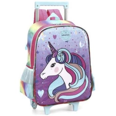 Imagem de Mochila de Rodinhas Com Alça Luxcel Up4You Unicórnio Azul-Unissex