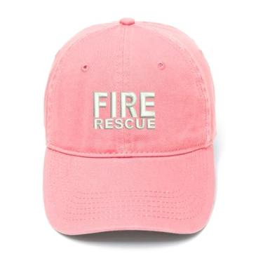Imagem de Boné de beisebol masculino bordado Fire Rescue Algodão Lavado, rosa, 7 1/8