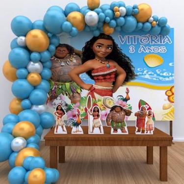 Imagem de Kit Decoração Personalizado Festa de Aniversário Infantil Moana P-MOA01