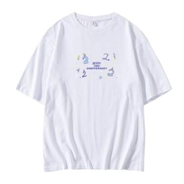 Imagem de Camiseta estampada Aespa 2th Anniversary Merchandise for Fans Star Style Shirt Winter Karina Ningning Giselle, Branco, G