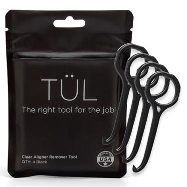 Imagem de TÜL | Somente ferramenta de remoção Invisalign feita nos EUA | Substituições vitalícias | Ferramenta de remoção de alinhador e ferramenta de remoção de retentor recomendada Ortho | Pacote com 4 pretos