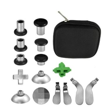Imagem de Accessories for Xbox One Elite Series 1 - Metal Magnetic Thumbsticks Replacement for Xbox One Elite Series 1, Includes 6 Different Metal Analog Sticks, 4 Paddles, 2 D-Pads, 2 Magnetic Base