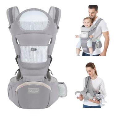 Imagem de Canguru Para Bebe,Alça De Transporte Multifuncional 6 e 1,Canguru Ergonomico Para Bebe,Adequado Para 0-36 Meses (Cinza)
