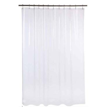 Imagem de 1 Cortina Box Banheiro PVC Transparente Antimofo Ilhós 2,30m