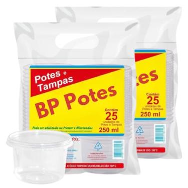 Imagem de Pote Descartavél BP Potes Redondo com Tampa 250ml Bolos Sorvetes (50 Unidades)
