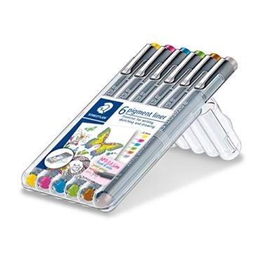 Imagem de STAEDTLER Canetas Nankin Pigment Liner 03mm 6 Unidades Sortidas - 30803S2SB6 - Fineliner Permanente com Tinta Pigmentada, À Prova d’Água, Ideal para Escrita, Esboço e Desenho