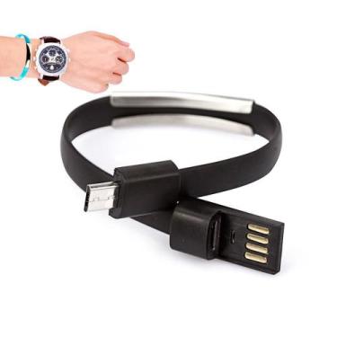 Imagem de Pulseira Carregador Via Usb, Android E Windows Phone Preto - Cirilo Ca