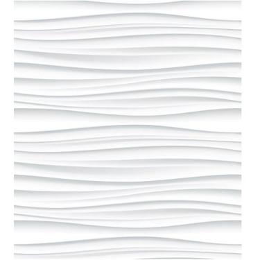Imagem de Papel de Parede Ondas Horizontais 3D Tons de Cinza E Branco 1 Metro - 