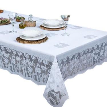 Imagem de Toalha Mesa Renda Quadrada 1,60m x 1,60m 4 Cadeiras Tulipas - RendhAC,