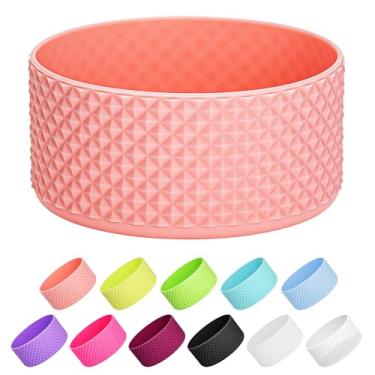 Imagem de Diumepo Bota de silicone para garrafa de água Hydroflask 32/1,134 g - Capa de manga inferior antiderrapante capa de garrafa amortecedora, protetor inferior para 9 cm (rosa)