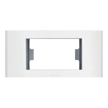 Imagem de Placa + bastidor 1 modulo embutir para moveis branco pezzi