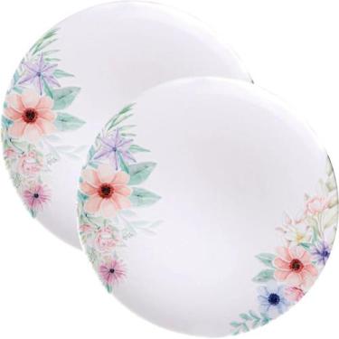 Imagem de Kit Jogo De Prato Raso Jantar 8 Pessoas 8Pçs Floratta 28cm - Genérico