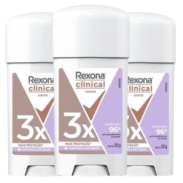 Imagem de Kit Desodorante Antitranspirante Clinical Extra Dry Creme Women Rexona