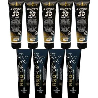 Imagem de Kit 5 Super Gel 30 Ervas 150G + 4 Pomada Fisiofort Premium - Bio Insti