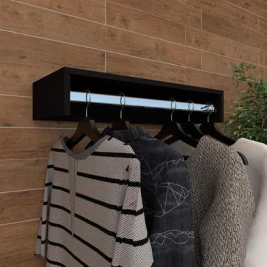 Imagem de Cabideiro de parede suspenso 70x25x11,5 Preto - Móveis Novo Estilo