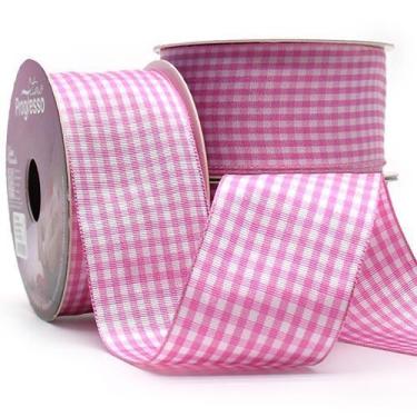 Imagem de Fita Xadrez XT009 38mm com 10 Metros - Fitas Progresso, 240 ROSA ESCUR