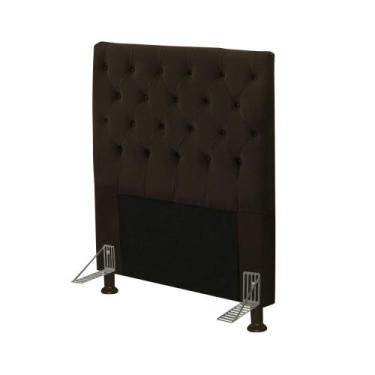 Imagem de Cabeceira Cama Box Solteiro 90cm Cristal Veludo Chocolate - JS Móveis,