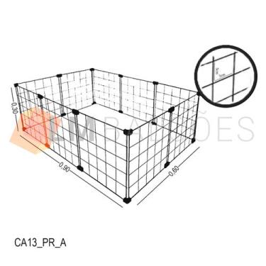 Imagem de Cercadinho Aramado Preto Para Pet - 0,90 X 0,30 X 0,60m - LM Balcoes