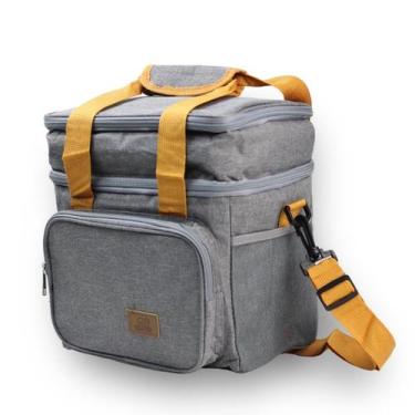 Imagem de Bolsa Térmica Várias Alças Zíper Compartimentos Passeios - KNIMP, Cinz