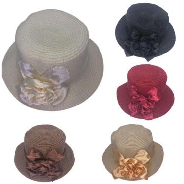 Imagem de Chapéu Santos Branco Infantil Menina Delicada Francesa Sol Verão Passe