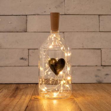 Imagem de Garrafa Vidro Luminária Decoração Frases Com Rolha Led - Maryland Deco