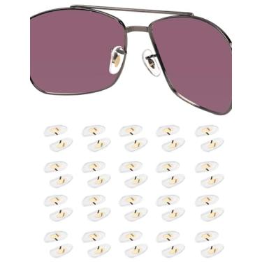 Imagem de 20 pares de protetores nasais de substituição para óculos Ray-Ban Aviator RB3025 | RB3026 | RB3030 | RB3211 | RB3362 Óculos de sol, óculos - transparente com núcleo dourado