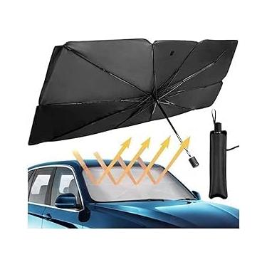 Imagem de Guarda Sol para Parabrisa de Carro - Protetor Solar Dobrável, Cobertura UV para Painel, Tecido Refletivo, Bloqueia Calor, Anti-UV, Ideal para Todos os Modelos de Veículos