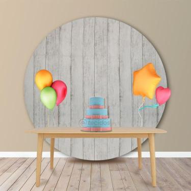 Imagem de Painel Redondo em Jacquard Estampado Tábua, 2,20, 2,20
