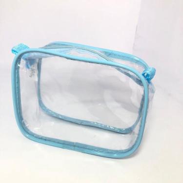 Imagem de Kit com 15 MINI necessaire AZUL15X12 - Gii Matos Makeup 