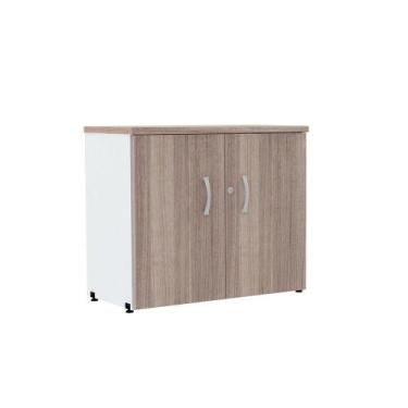 Imagem de Armario Baixo 02 Portas P25 Pandin 70 CM Noce Naturale e Branco